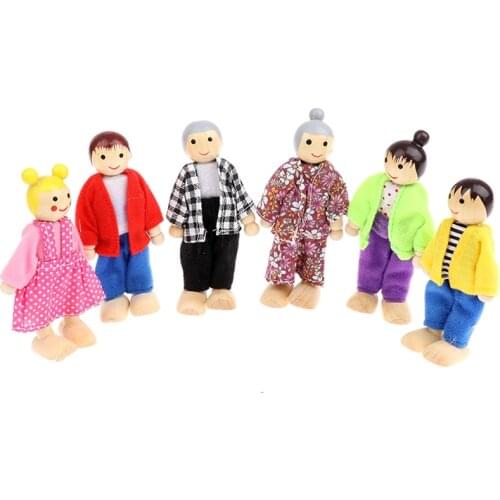 Wooden Dolls Toys Figures Furniture House Family Miniature People Doll Toy For Kid Child Enfants Brinquedos Infantis Play Toy