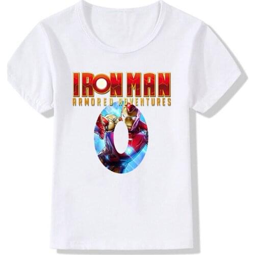 MARVEL Kids Modal White Lucky Numbers T-Shirt Ironman Ptint Superhero T Shirt Children Clothes Tops Birthdaygifts for Boys Girls