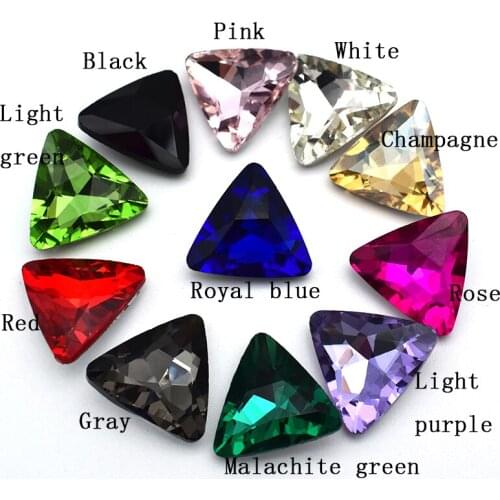 DIY Glamour Three Side Glass Crystal Pointback Rhinestones Clothing Jewelry Art Accessories 18MM/10Pcs
