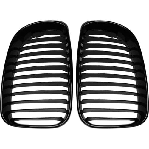 For BMW 1 SERIES E81 E82 E87 E88 2D 4D 2007 2008 2009 2010 2011 Pair ABS Side Gloss Black Front Kidney Grilles