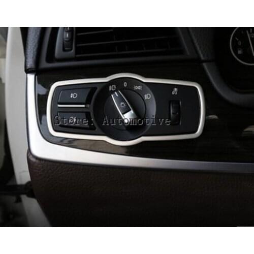 For BMW X3 F25 Stainless Inner Head Light Switch Button Cover Trim 2011-2015 1pcs