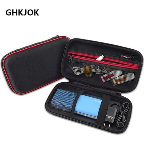 EVA Carrying Storage Power Bank Bags for USB Cable Organizer Box Zipper Protective Travel Cases For Charger Earphone Earbuds