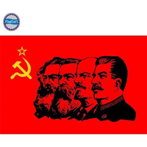 Communism Flags for Marx Engels Lenin Stalin CCCP USSR Soviet 90x150cm 100D Polyester Printing From Both Sides Back to Back