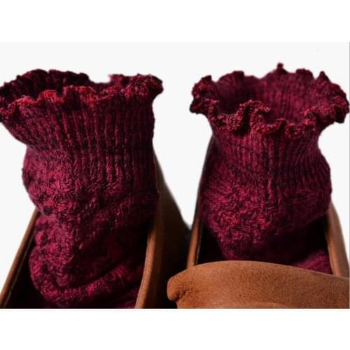 Gtglad New Women Socks Lace Top Grade Hemp Winter Warm Thick Coolmax Compression Hosiery Snow Boot Ladies Pile heap socks