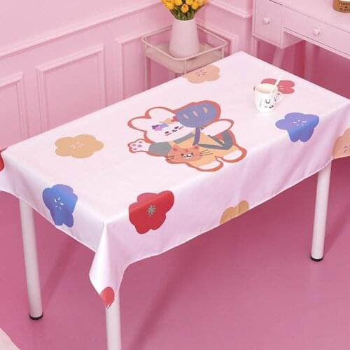 Insulated Tablecloth Washable Cartoon 40x60CM Rectangle Table Cover for Dormitory Little Girls Room Tablecloth Decoration
