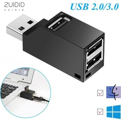 3 Ports Hub USB 2.0/3.0 High Speed Transfer Expander Device Support Laptop Phone Digital Camera Card Reader Splitter