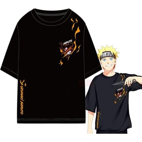 Anime Boruto Cosplay Costume T-shirt Sasuke Pain Kakashi Male Black Short Tops Sportwear Logo Spring Summer T-shirt Adult Kids