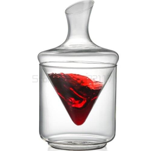 Ice bucket decanter glass bar decanter set oblique mouth pyramid waterfall red wine pouring glass