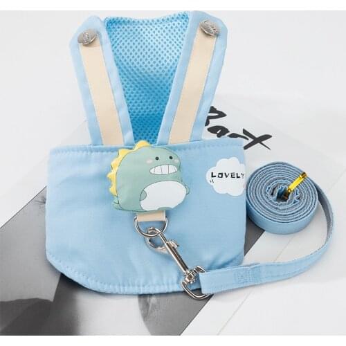 Cute Cat Dog Harness And Leash Set Breathable Dog Vest Harness For Small Dogs Walking Rope Outdoor Puppy Chest Strap Lead Belts