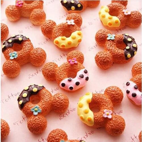 5/10Pcs/Lot Mini Donut Charm Flatback Beads DIY Resin Accessory for Clay Phone Case Decoration Gift Toy for Kids