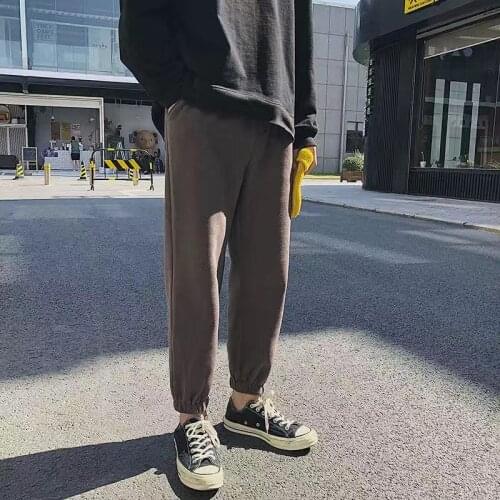 2019 mens casual pants 9 minutes track pants mens Korean pants casual straight harem pants