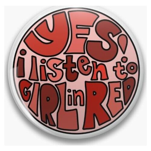 Do You Listen To Girl In Red Soft Button Pin Cute Funny Lover Badge Collar Hat Fashion Brooch Creative Decor Women Gift Cartoon