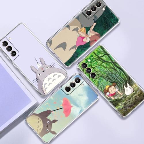 Clear Soft Phone Case For Samsung Galaxy S20 Fe S21 Ultra S10 Plus S10E S9 S8 Shockproof Protective Cover Studio Ghibli Totoro