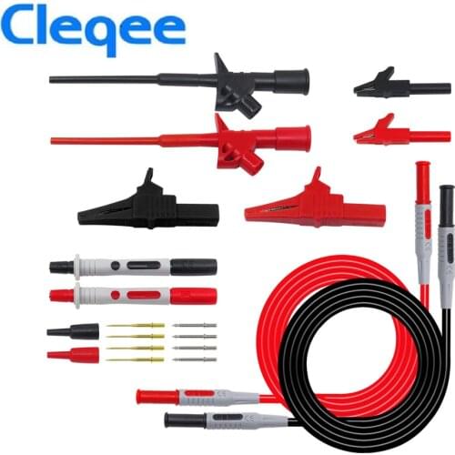 Cleqee P1600B 10-in-1 Electronic Specialties Test Lead kit Automotive Test Probe Kit Multimeter probe leads kit Banana plug