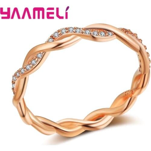 New Fashion Infinity Ring for Women Men Wedding Engagement 925 Sterling Silver Rose Gold Cubic Zircon Stackable Gift Bague