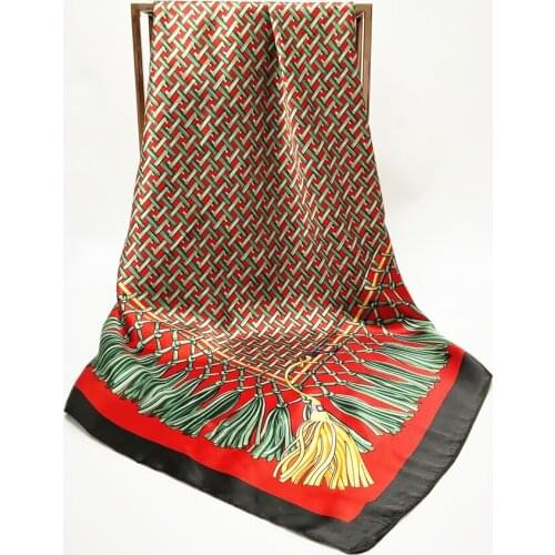 New fashion scarf for ladies Rope tassel printing 90*90 scarf shawl decorative headscarf Variety professional shawl hot sale