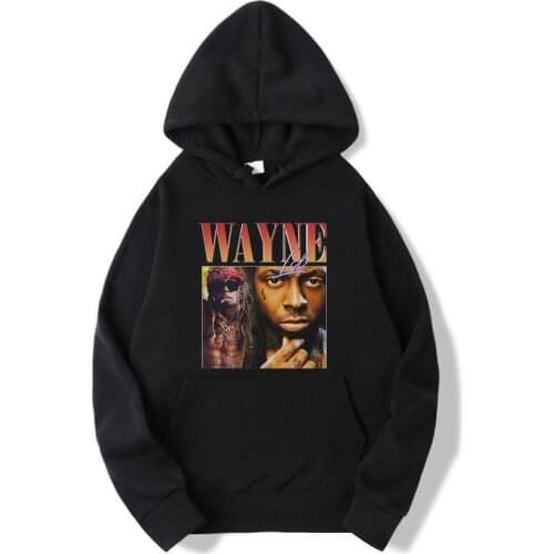 New Fashion Streetwear Rapper Lil Wayne Hip Hop Print Hooded Sweatshirts Women Men Clothes Hot Sale Vintage Hoodie Men