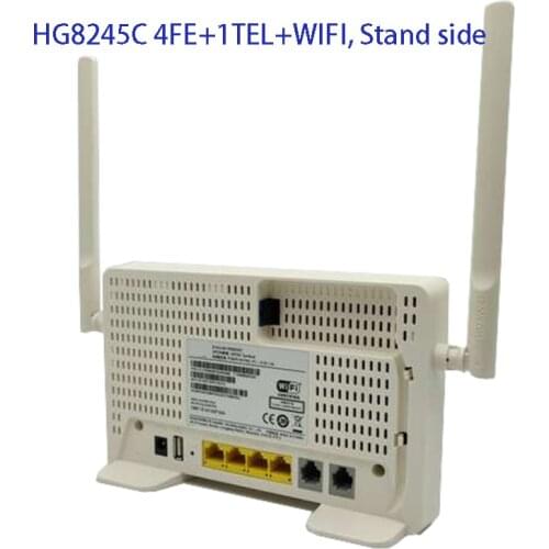 New HW ONT ONU XPON HG8245C 1GE+3FE+1TEL+WIFI GPON EPON English interface, Stand side, Customized logo for you. ANATEL