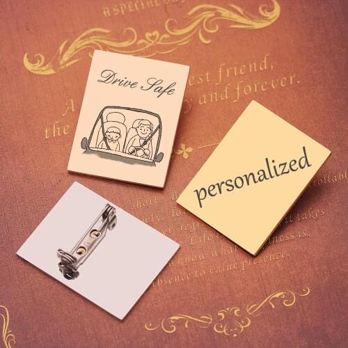 Custom brooch customizable calendar photonamebrooch unisex couple brooch design suit accessories Japanese Korean retro punk pins