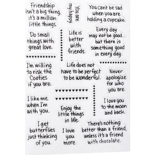 Clear Silicone Stamp Seal Block For Scrapbooking Word Journaling Album Decor