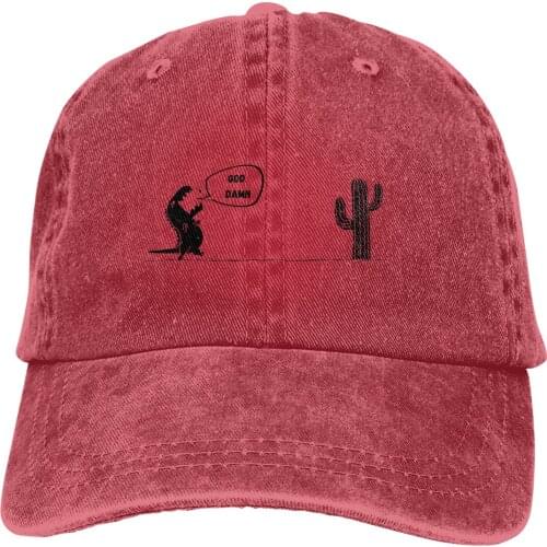 Adjustable Solid Color Baseball Cap Trex Cactus Washed Cotton Trex Cactus Offline Funny Games Sports Woman Hat