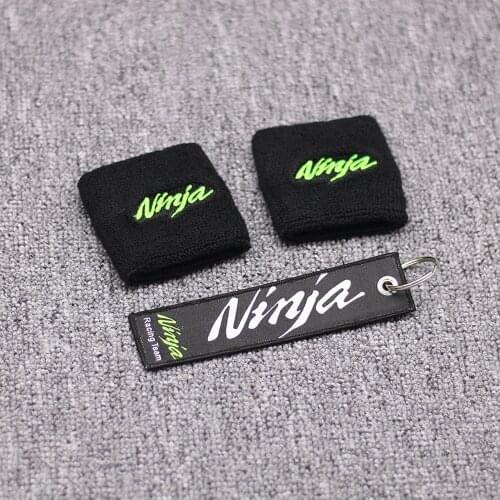 Motorcycle Brake Reservoir Sock Oil Fluid Tank Cover Sleeve For Kawasaki Ninja ZX6R ZX7R ZX9R ZX10R ZX12R ZX14R Green / Black