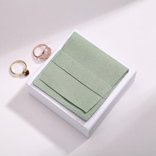 Folded Microfiber Bag Small Velvet Pouches for Jewelry Wedding Ring Earrings Necklace Chic Christmas New Year Presents Packaging