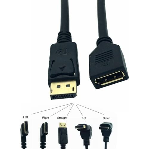 30cm 90 Degree Up & Down & Left & Right Angled DisplayPort DP Display Port Male to Female Extension Cable for CRT LCD Projectors