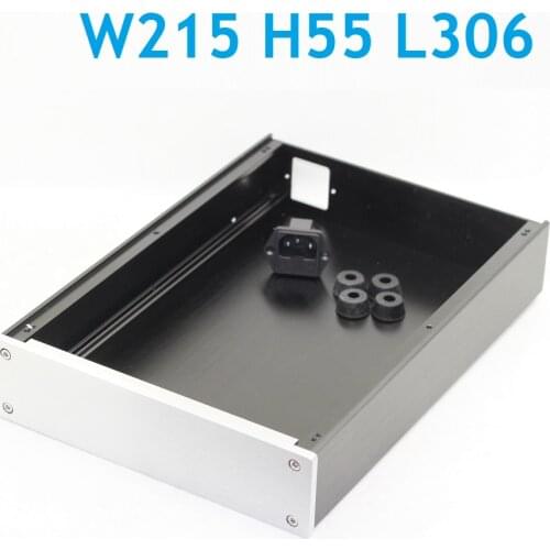 Size W215 H55 L306 Preamp Amplifier DAC Decoder Chassis DIY Aluminum Box JC2205 Power Amplify Housing Enclosure Headphone Shell