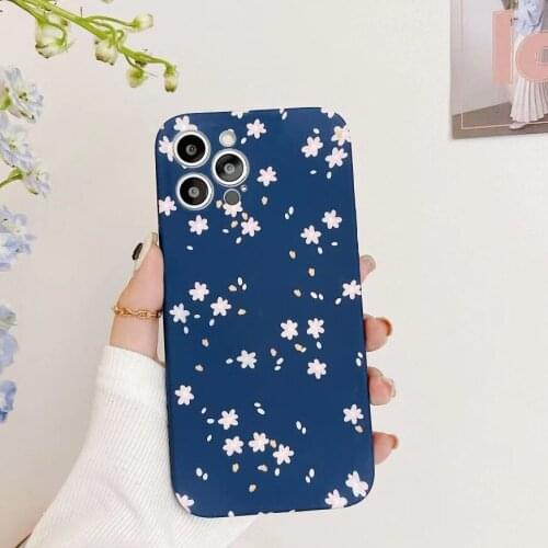 Korea Style Cute Flower Daisy Phone Case for iPhone 12 11pro Max XS Max X XR 7 8 Plus 12pro Soft Tpu Matte Shockproof Back Cover