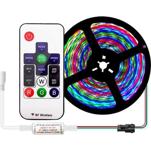 WS2812B WS2812 IndividuaIIy AddressabIe RGB Led Strip Light 20m Kit DC5V Led Transformer Power SuppIy SP108E Wifi ControIIer