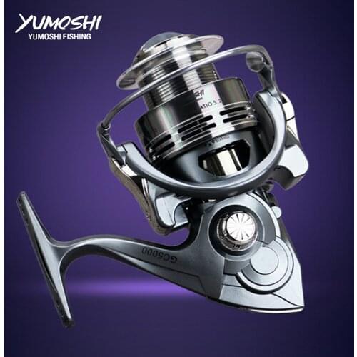 Yumoshi Fly Fishing Reel Wheel Casting Spinning Reels 13BB+1Gapless Metal Carbon Mlinete Carretilhas De Pescar GC
