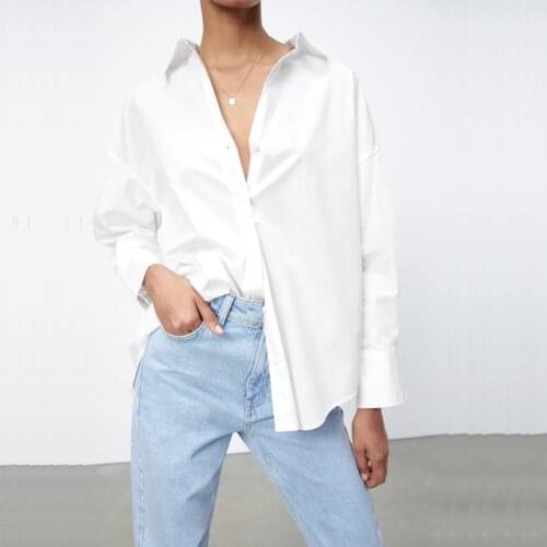 TRAF Za 2021 White Shirt Woman Yellow Long Sleeve Blouse Women Button Up Green Shirt Female Basic Office Pink Summer Top