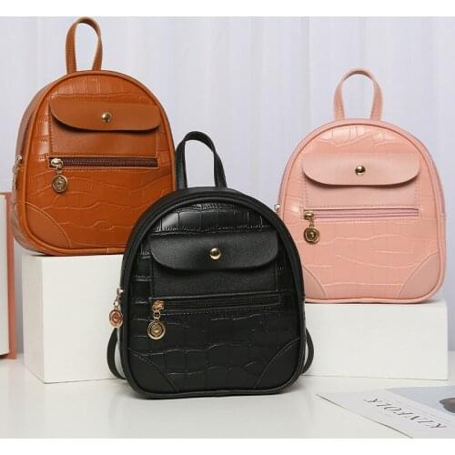 Women 's Bag Shoulder Bag Large-capacity Semi-stereotyped Mobile Phone Bag Korean Version of Crocodile- 2020 Winter Zipper