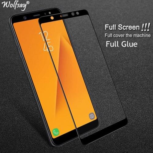 1PCS Full Glue Screen Protector For Samsung Galaxy A6 Plus 2018 Tempered Glass Full Cover Galaxy A6Plus A6+ 9H 2.5D Premium Film