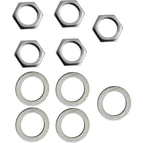 10 Pieces Iron Electric Guitar/Bass Jack Socket Nuts & Washers Set