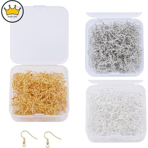 200pcs/Box Earring Findings Ear Clasps Hooks Fittings DIY Jewelry Making Accessories Iron Hook Ear wire Jewelry making supplies