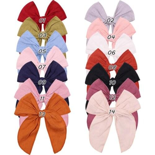 30pc/lot New Solid Color 4.5inch Bowknot Hair Clips Baby Girls Hair Bow Hairpins Newborn Curled Edge Bow Barrettes Kids Headwear