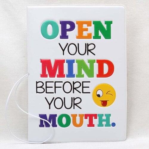 60PCS / LOT Creative Smiling Face Letter Passport Cover PVC Leather ID Address Holder Portable Boarding Card Case