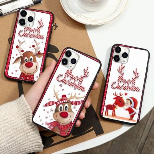 Christmas Elk fashion foudas Phone Case for iPhone 11 12 mini pro XS MAX 8 7 6 6S Plus X 5S SE 2020 XR