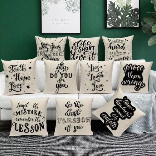 Decorative Pillows Love letters Cushion Cover for Living Room Sofa 45*45 Romantic Words Decoration Kussenhoes Home Decor