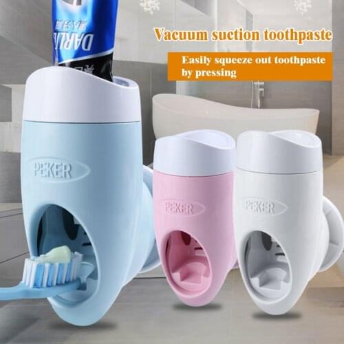 Toothpaste Dispenser Home Vacuum Automatic Toothpaste Holder Abs Toothbrush Holder Set Wall Mount Stand Hands Free Squeeze Out