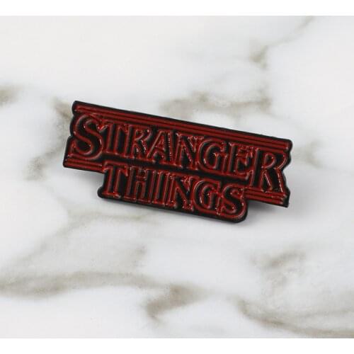 STRANGER THINGS Enamel Brooch Denim clothes Bag Lapel Pins Button Badge Punk Cool Letters TV Series Jewelry Gift for Fans