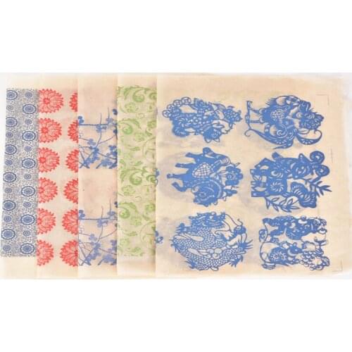 Pottery Underglaze Colored Paper Traditional Auspicious Pattern Zodiac Plum Flower and Bird High Temperature Applique