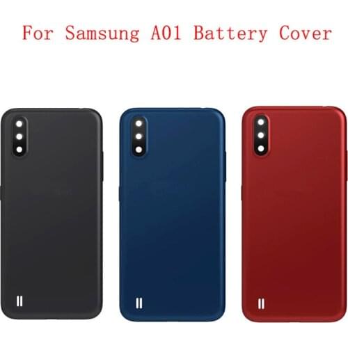 Battery Case Cover Rear Door Housing Back Case For Samsung A01 A015F Battery Cover Camera Frame Lens with Logo