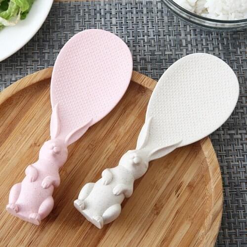 Wheat Straw Rabbit Spoon Can Stand Up Rabbit Rice Shovel Rice Cooker Rice Spoon Creative Non-stick Rice Cartoon Rice Spoon