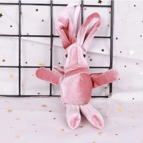 Cute Velvet Wishing Rabbit Keychain Animal Doll Cartoon Unicorn Plush Toy Rabbit Keychain For Children Baby Toy Birthday Gift