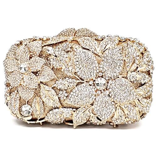 Newest women evening party handbag diamonds luxury accessories clutches bridal wedding party elegant flower crystal purses