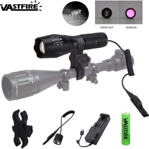 Outdoor A100 Infrared IR 850nm Night Vision Zoom Led Flashlight Lamp LED Torch Flashlight Latarka Handheld Linterna Lanterna