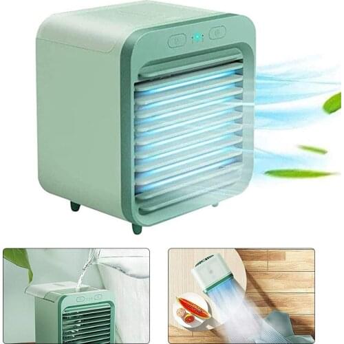 Rechargeable Desk Fan Home Mini Air Conditioner Portable Air Cooler USB Personal Space Cooler Water-Cooled Fan Air Cooling Fan